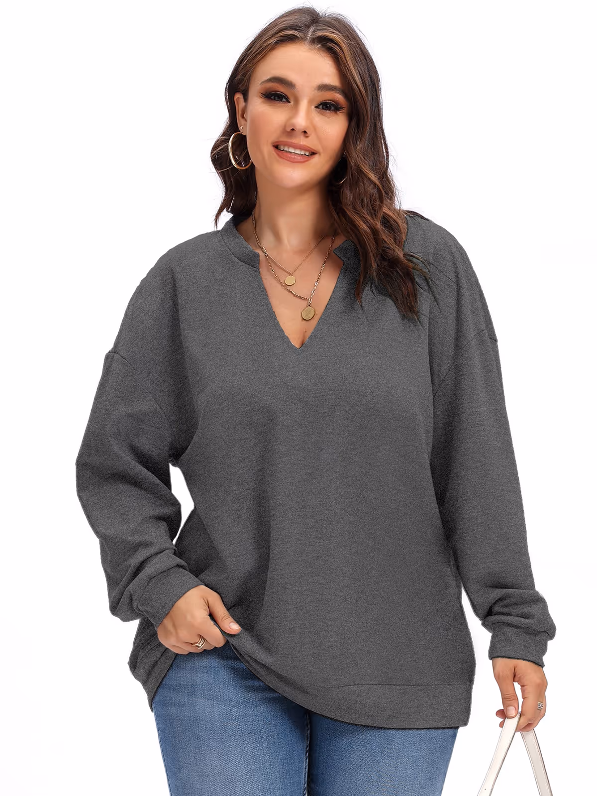 💋 Women's V-neck fashion knit top