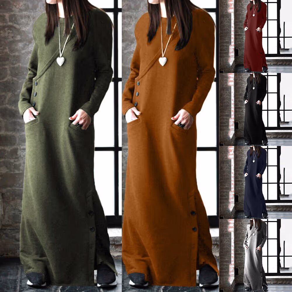 Long comfortable and warm jumper dress